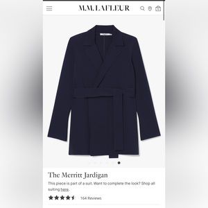 MM Lafleur The Merritt Jardigan Large navy retail $325
